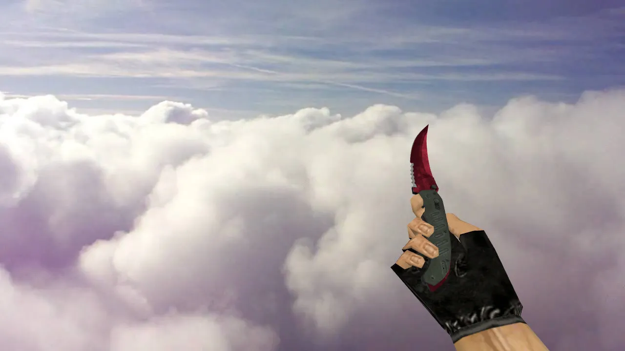 Скриншот Модель складного ножа «Рубин» v_knife для CS 1.6: звуки, анимация осмотра, качество текстур