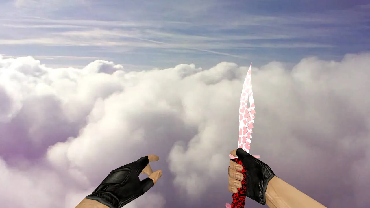 Скриншот Модель ножа «Nautilus Transparent Hearts» для CS 1.6: v_, p_, w_ файлы, звук, анимация осмотра и текстуры