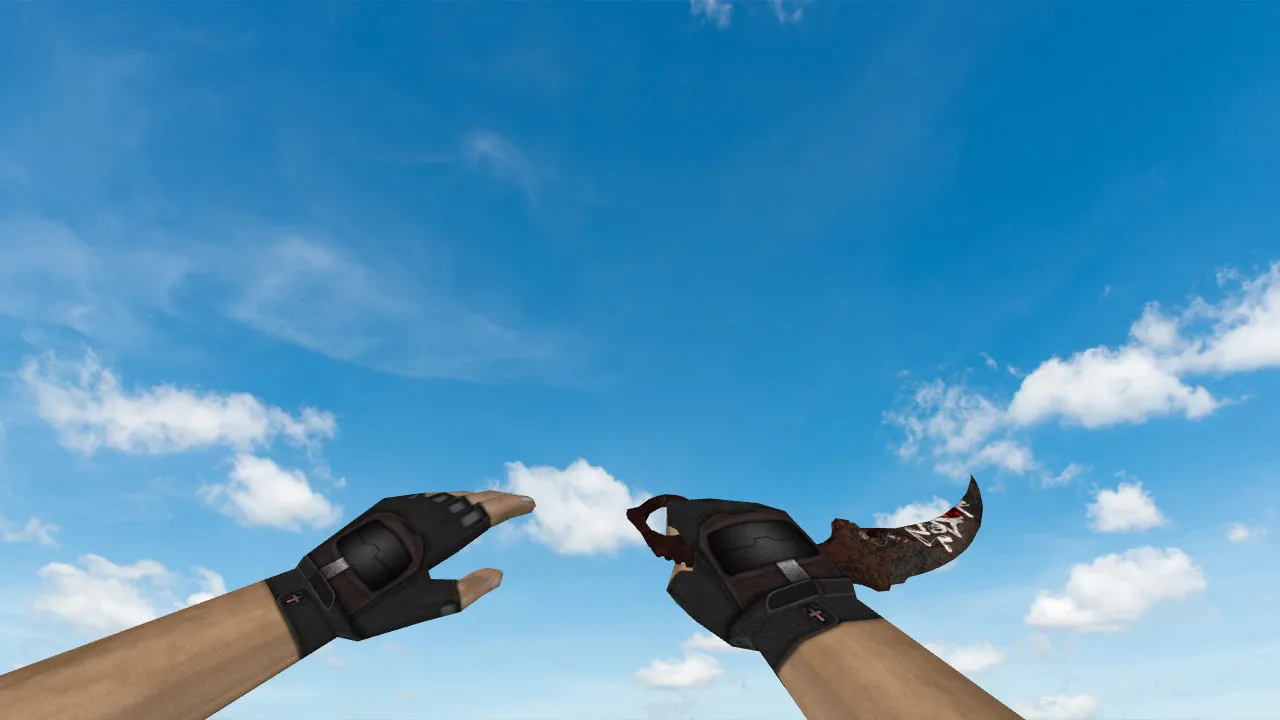 Скриншот Модель ножа Karambit Rebellion v_ для CS 1.6: p_ и w_ модели, звуки, анимация осмотра и качество текстур