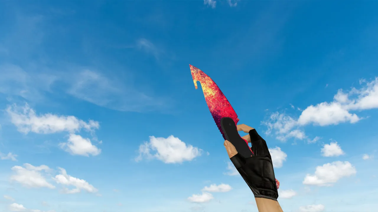 Скриншот Gut Knife Neon Impulse v_ / p_ / w_ модель для CS 1.6: звук, анимация осмотра, качество текстур