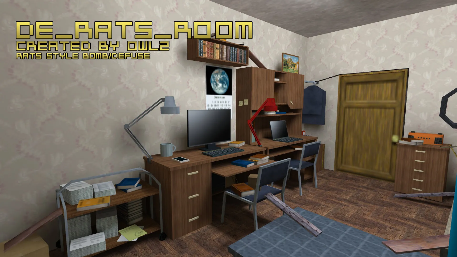 Скриншот  Карта de_rats_room для CS 1.6 - тактические возможности и оптимизация