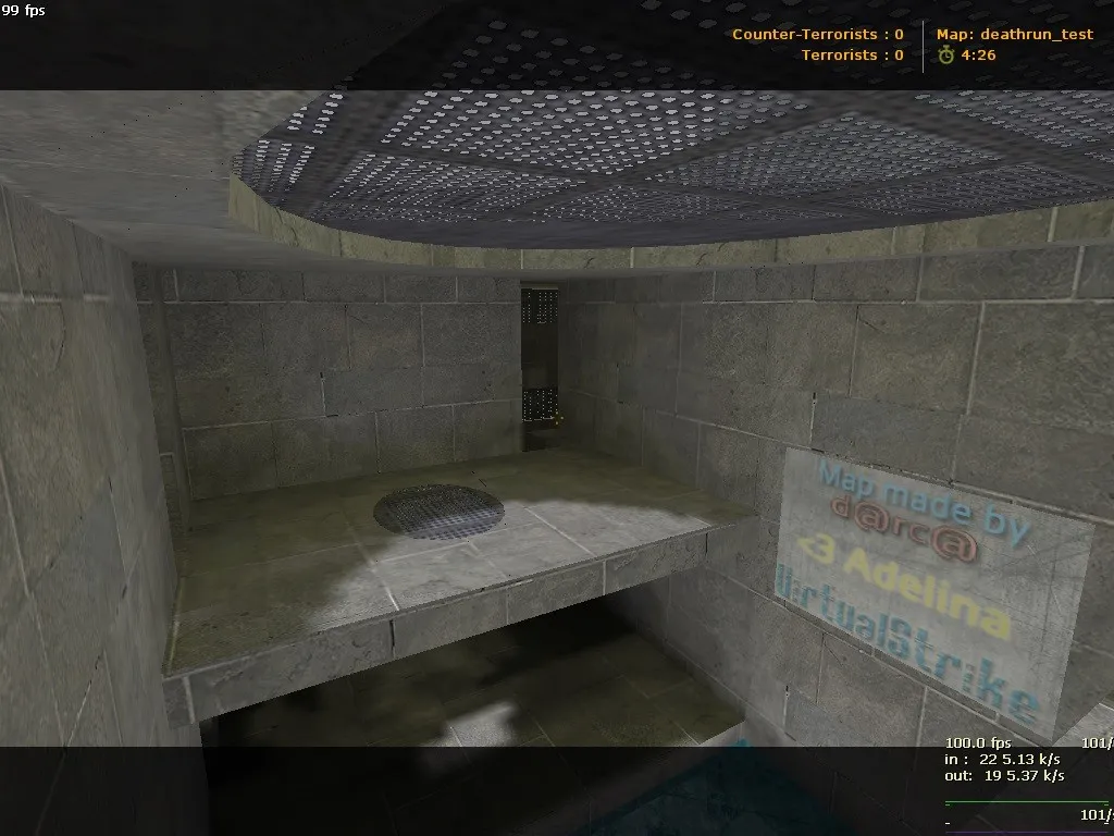 Скриншот  deathrun_adelina — deathrun карта для CS 1.6: точки, боты .nav, оптимизация и настройка