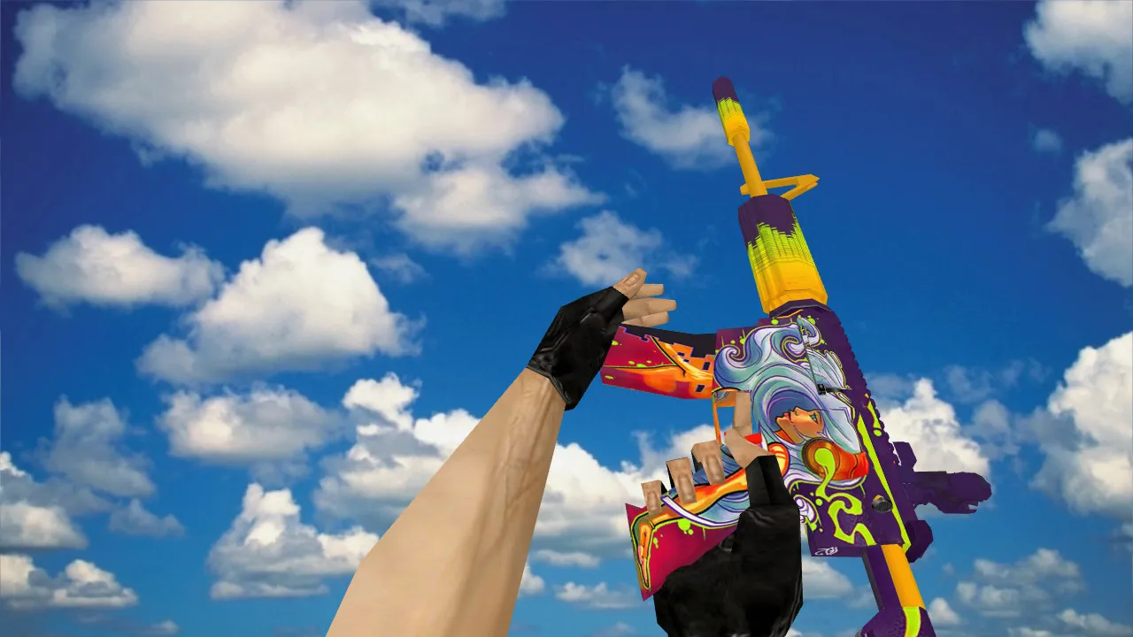 Скриншот Модель M4A1 Musica для CS 1.6: v_ и p_ модели, звуки, анимация осмотра, текстуры и качество для сервера