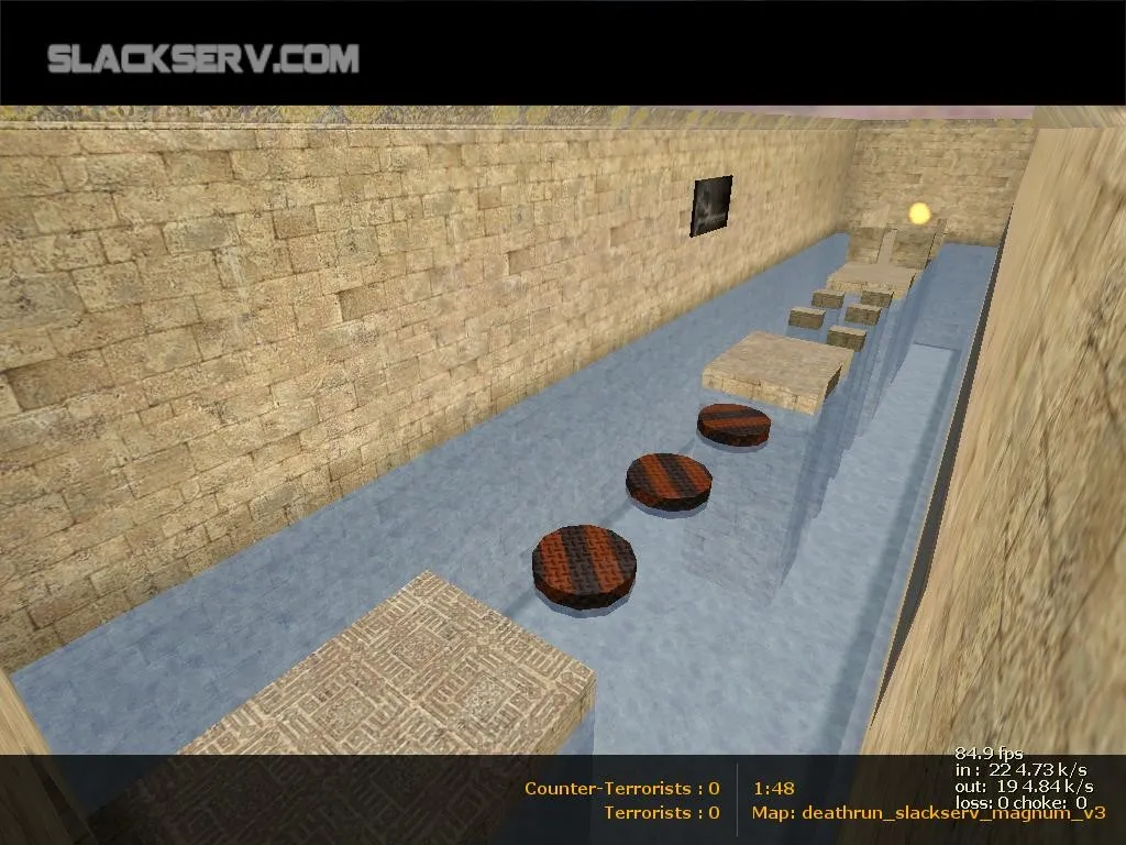 Скриншот  deathrun_slackserv_magnum для CS 1.6: тактика за Т и КТ, точки, боты и оптимизация карты