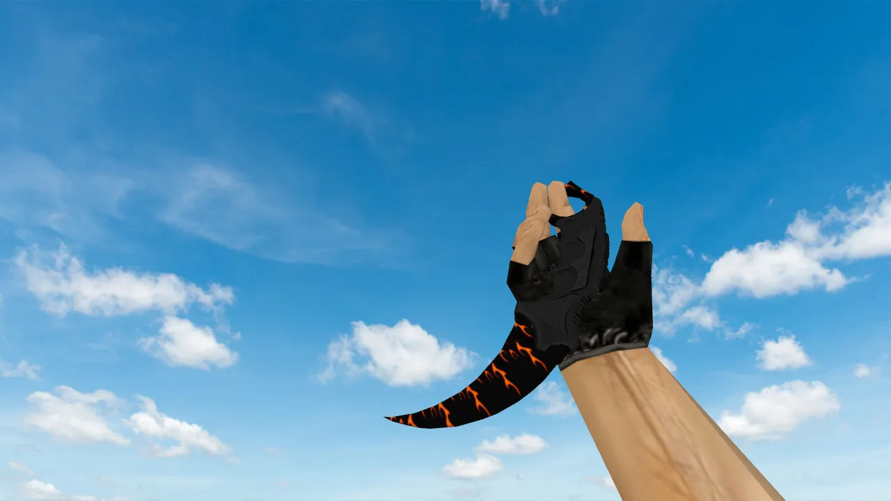 Скриншот Модель ножа керамбит «Пламя» v_ / p_ / w_ для CS 1.6: звуки, анимация осмотра, точный вид