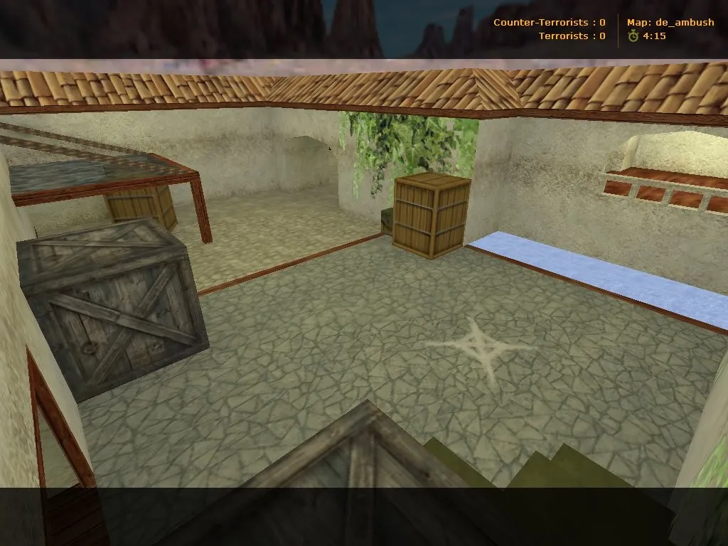 Скриншот  de_ambush карта для CS 1.6: точки, маршруты, .nav для ботов, оптимизация wpoly/epoly