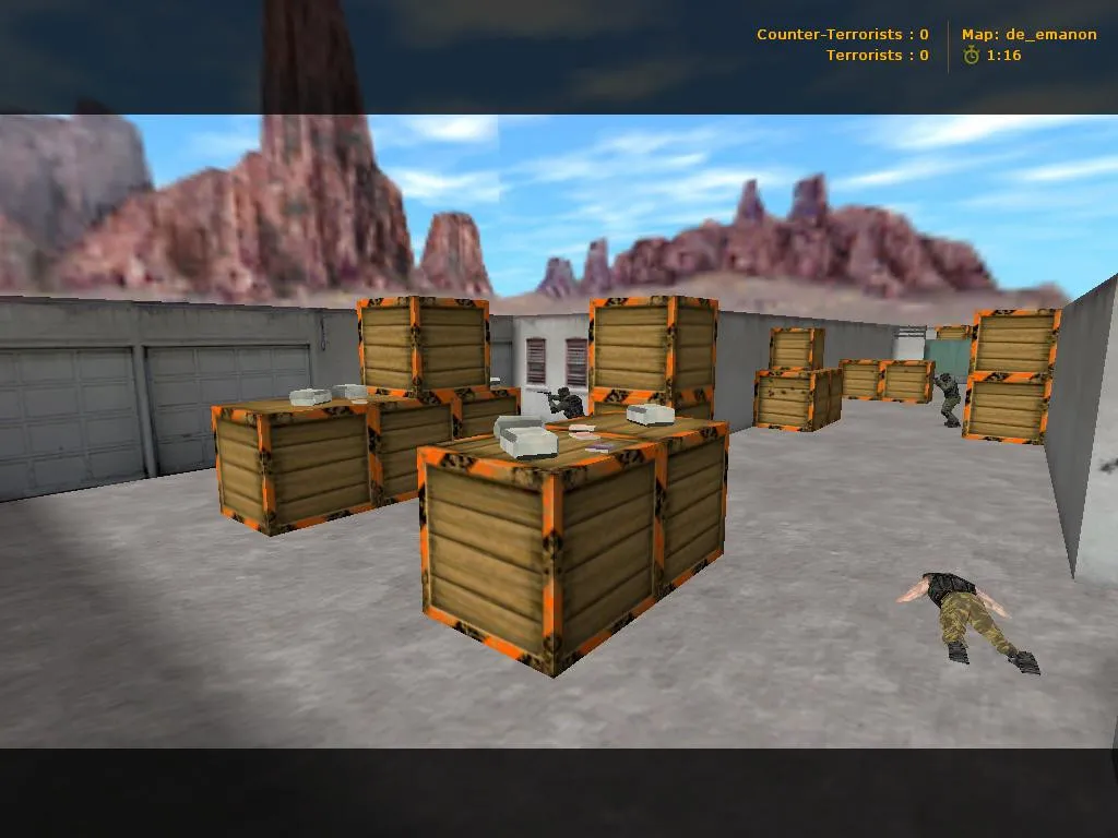 Скриншот Карта de_emanon для CS 1.6: точки, баланс сторон, навигация .nav, оптимизация wpoly/epoly