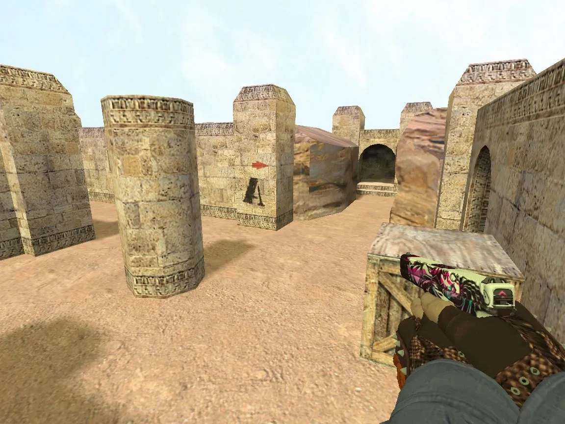 Скриншот  Карта de_dust_90 для CS 1.6: тактика, спавн, .nav, оптимизация и настройка сервера