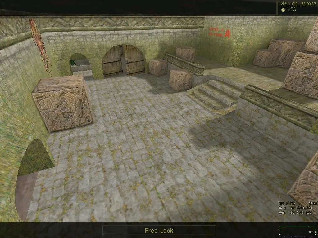 Скриншот Карта de_agrena для CS 1.6: баланс сторон, точки, .nav для ботов, оптимизация wpoly/epoly