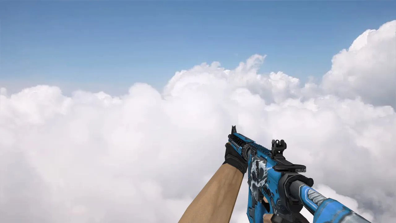 Скриншот Модель M4A4 War Blue для CS 1.6: v_, p_, w_ модели, звуки, анимация осмотра и качество текстур