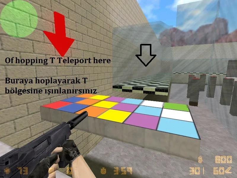 Скриншот  deathrun_galaxy_v1 для CS 1.6: карта deathrun, точки, боты с .nav, оптимизация wpoly/epoly