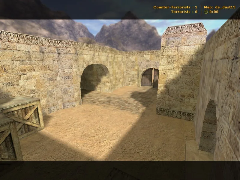 Скриншот  de_dust13 для CS 1.6: обзор карты, точки, маршруты и настройка под 4554/8610