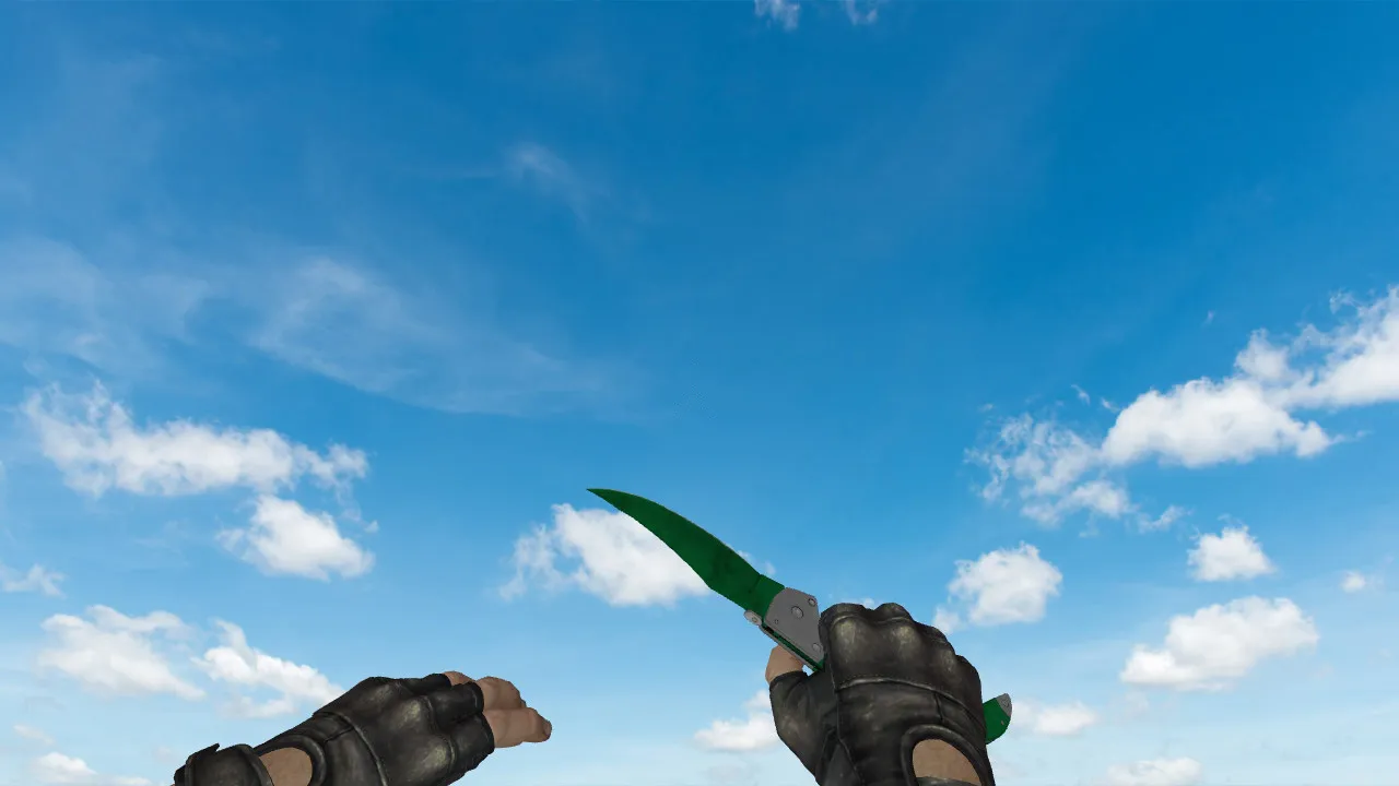 Скриншот Falchion Gamma Doppler Emerald v_ модели для CS 1.6: ножи, анимация осмотра, звуки, качество текстур