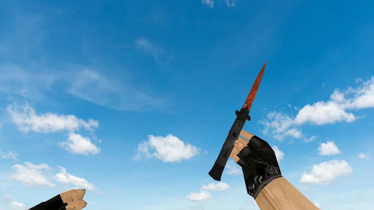 Скриншот Модель «Стилет Knife «БАХ»» (v_, p_, w_) для CS 1.6: звуки, анимация осмотра, текстуры