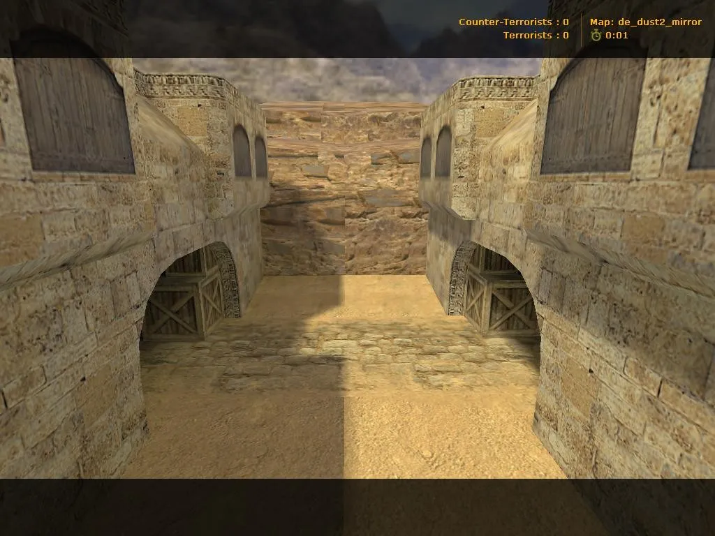 Скриншот  Карта de_dust2_mirror для CS 1.6: точки, раунды, .nav, оптимизация и баланс сторон