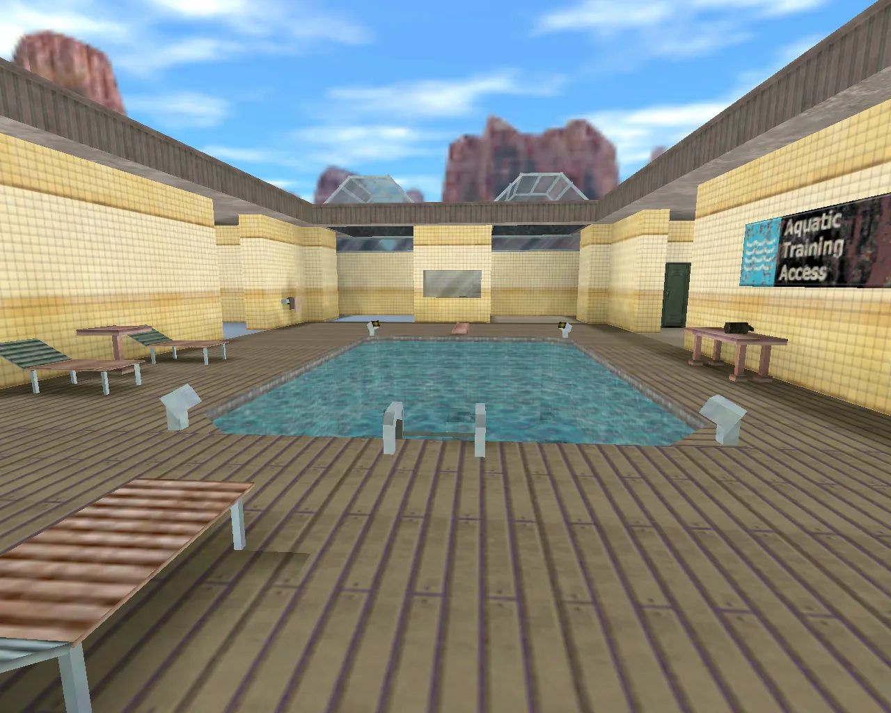 Скриншот  fy_pool_day_modern для CS 1.6: FY карта с дневной сценой, балансом сторон и оптимизацией