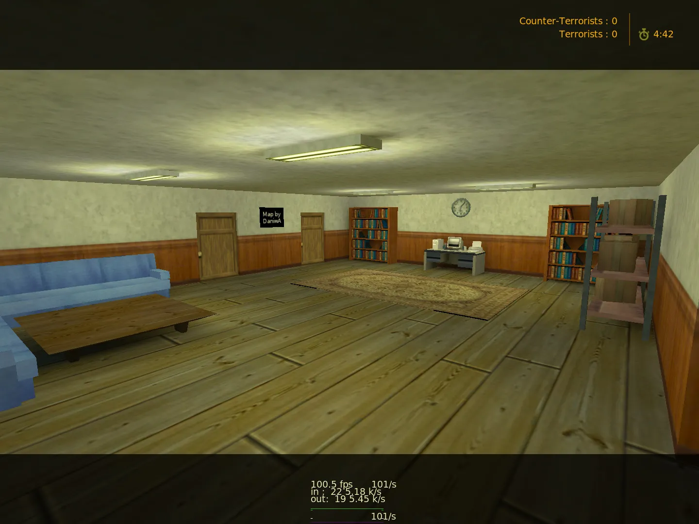 Скриншот  Карта «de_hightech_v5» для CS 1.6: баланс сторон, точки под плент и обходы, оптимизация wpoly/epoly