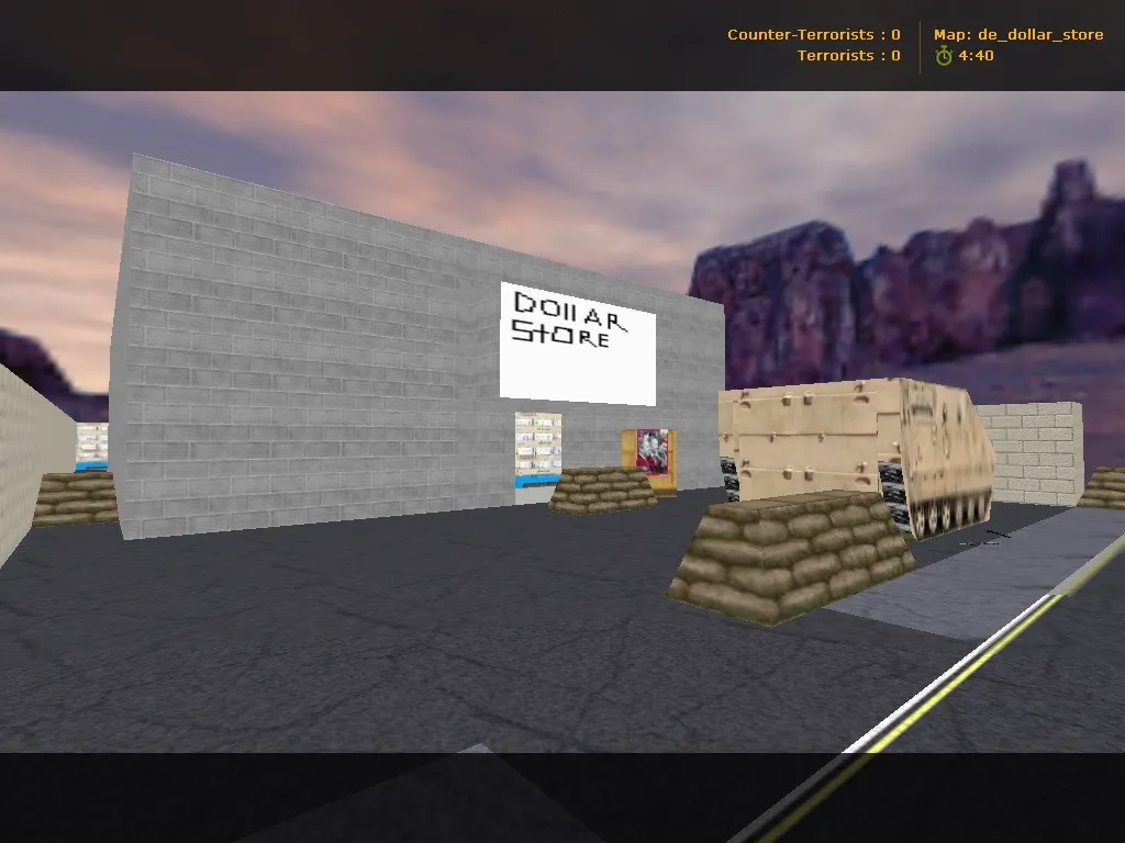 Скриншот  de_dollar_store для CS 1.6: обзор карты, тактика за CT/T, точки, навигация ботов, оптимизация