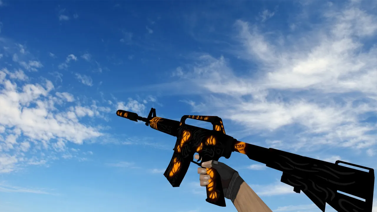 Скриншот Модель M4A1 The fear of Halloween для CS 1.6: v_ и p_ модели, звуки, анимация осмотра, текстуры