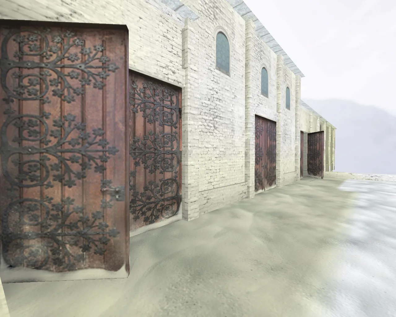 Скриншот de_cloister карта для CS 1.6: точки, маршруты, .nav для ботов, оптимизация wpoly/epoly и настройка под сервер