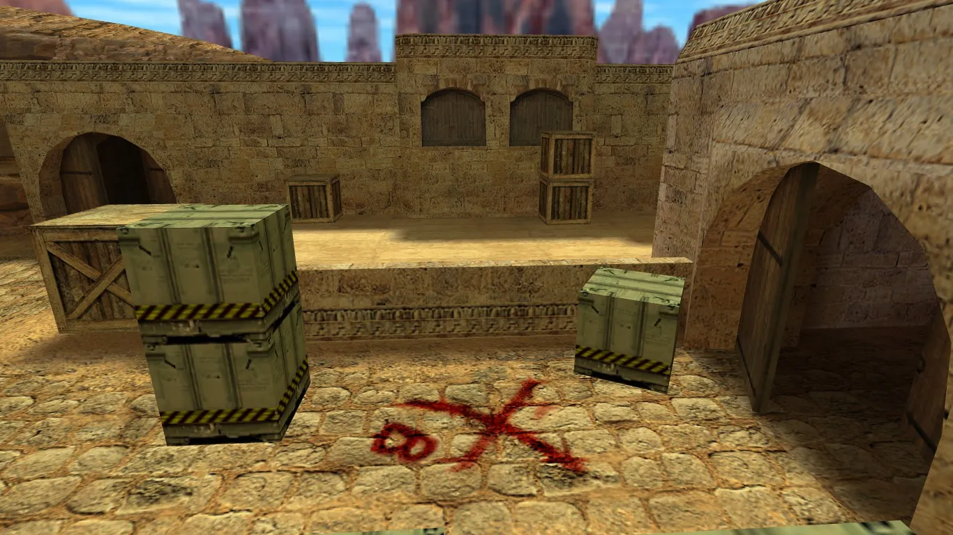 Скриншот  Карта de_dust2_2018 для CS 1.6: баланс сторон, точки, .nav и оптимизация wpoly/epoly