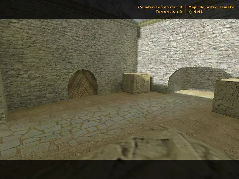 Скриншот de_aztec_remake для CS 1.6: баланс сторон, точки, .nav для ботов и оптимизация wpoly/epoly