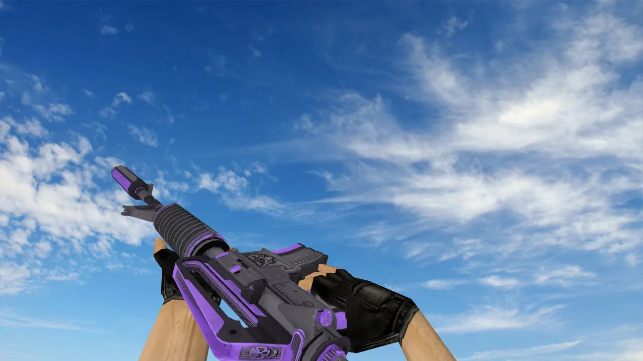 Скриншот Модель M4A1 Thundering Purple v_ для CS 1.6: звуки, анимация осмотра, v_/p_/w_ модели и текстуры