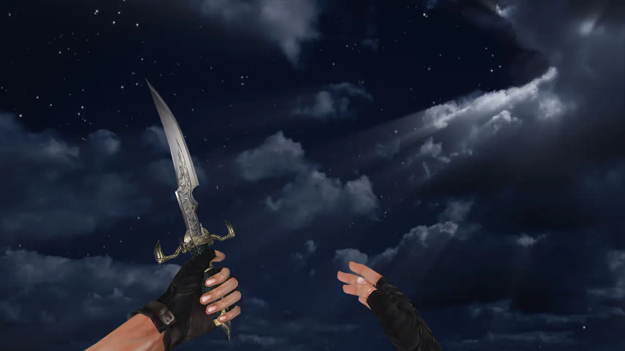 Скриншот Модель v_ Dragon Knife для CS 1.6: p_ и w_ файлы, звук, анимация осмотра и текстуры