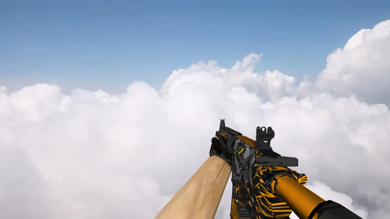 Скриншот Модель M4A4 Sky Fire v_ и p_ для CS 1.6: звуки, анимация осмотра, текстуры и настройка