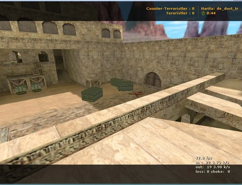 Скриншот  de_dust_tr для CS 1.6: тактика за терроров и спецточки, .nav для ботов, оптимизация карты