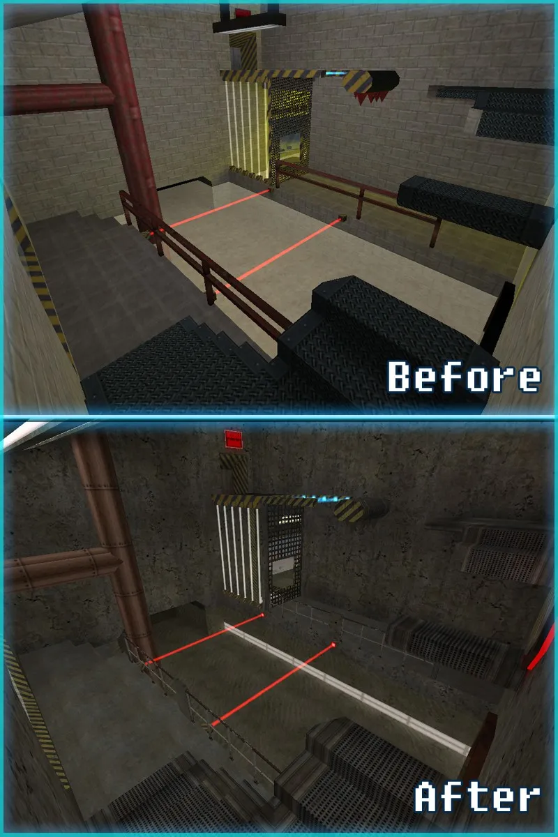 Скриншот  deathrun_laserspace для CS 1.6: лазерный deathrun, точки, тактика, .nav и оптимизация