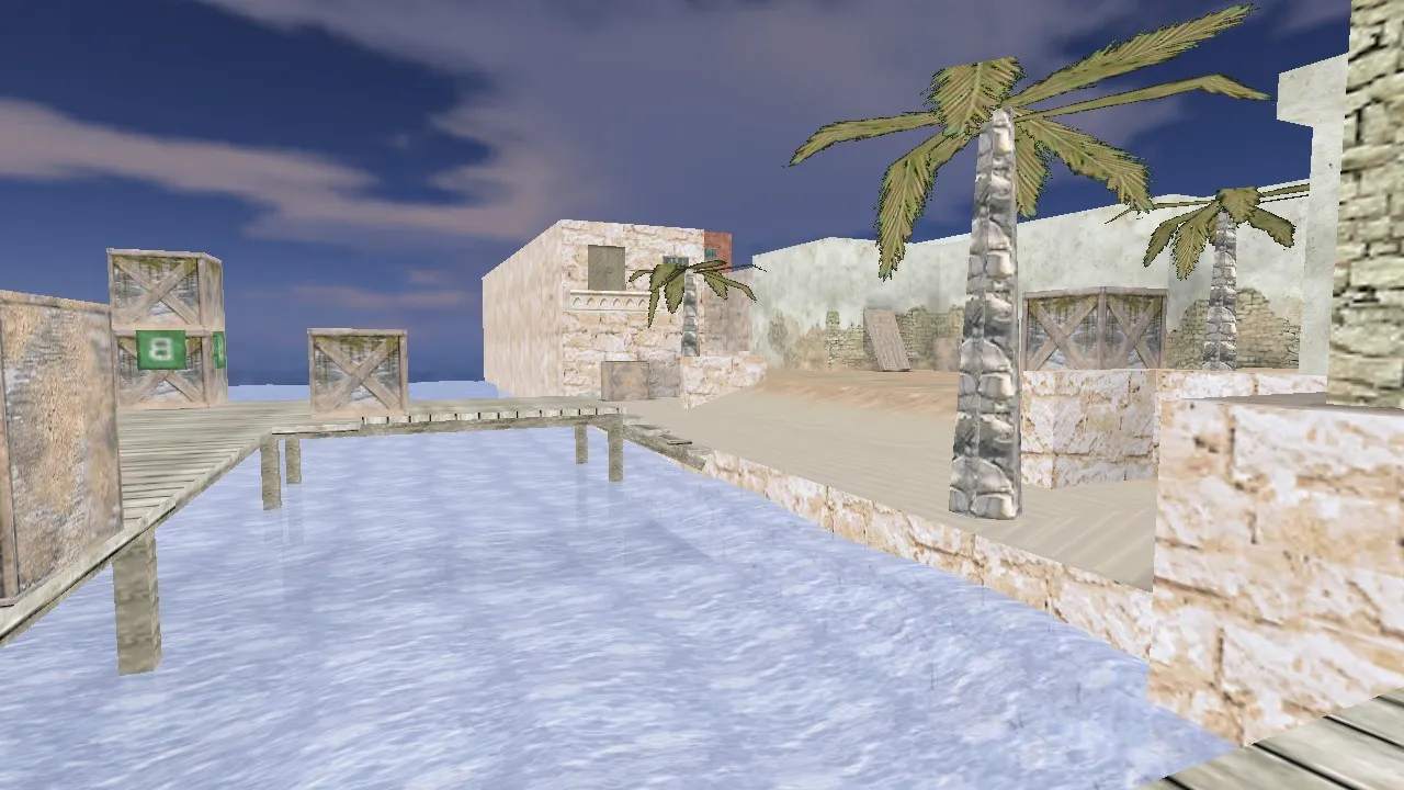 Скриншот  de_caribica для CS 1.6: тактики, точки, баланс сторон и инфа по .nav и оптимизации