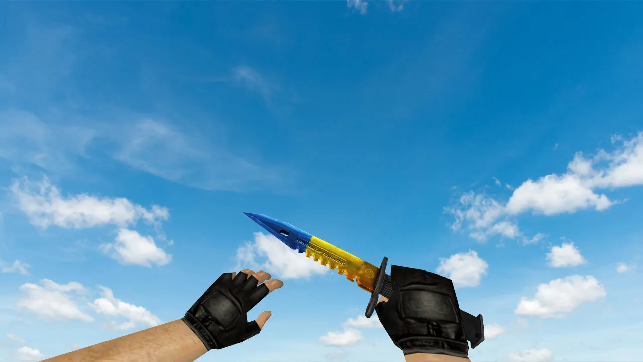 Скриншот Модель «Штык-нож М9 «Украина»» для CS 1.6: v_ и p_ модели, звуки, анимация осмотра