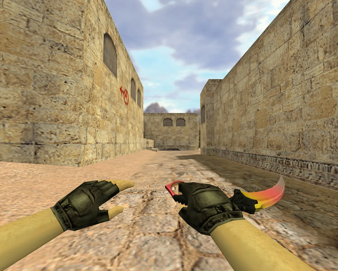 Скриншот Модель ножа «Керамбит Градиент» для CS 1.6: v_, p_, w_ модели, звуки и анимация осмотра