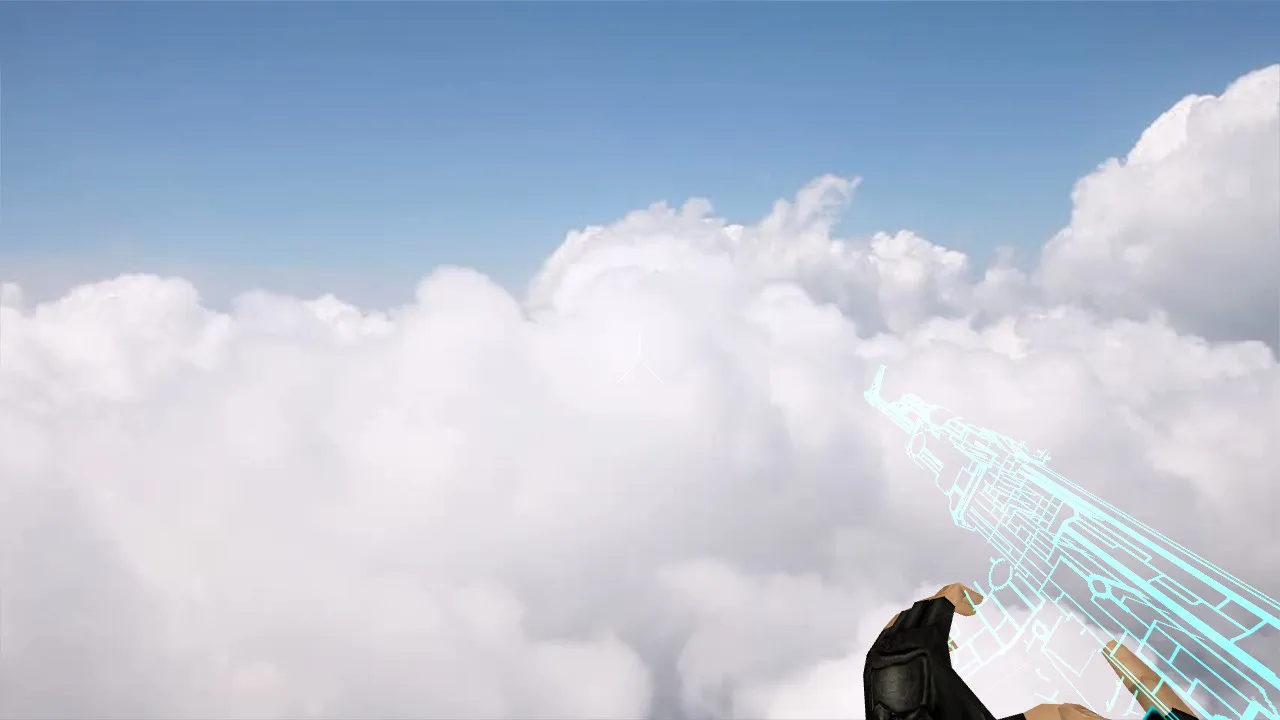 Скриншот Модель «AK-47 TRON» v_ p_ w_ для CS 1.6: звуки, анимация осмотра и качество текстур