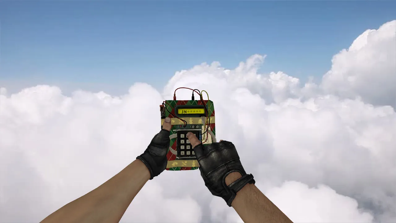 Скриншот Модель v_c4 «Новогодняя бомба из CS:GO» для CS 1.6: точный вид, звуки, анимация осмотра и текстуры