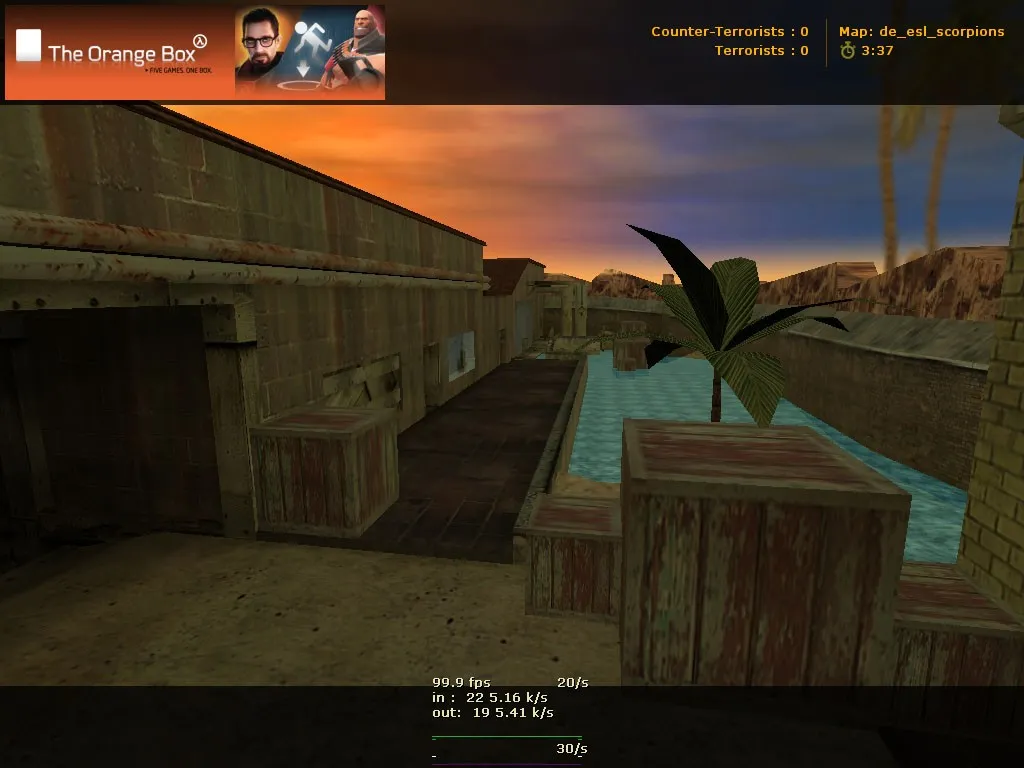 Скриншот  Карта de_esl_scorpions для CS 1.6: точки, маршруты, баланс сторон, .nav для ботов и оптимизация