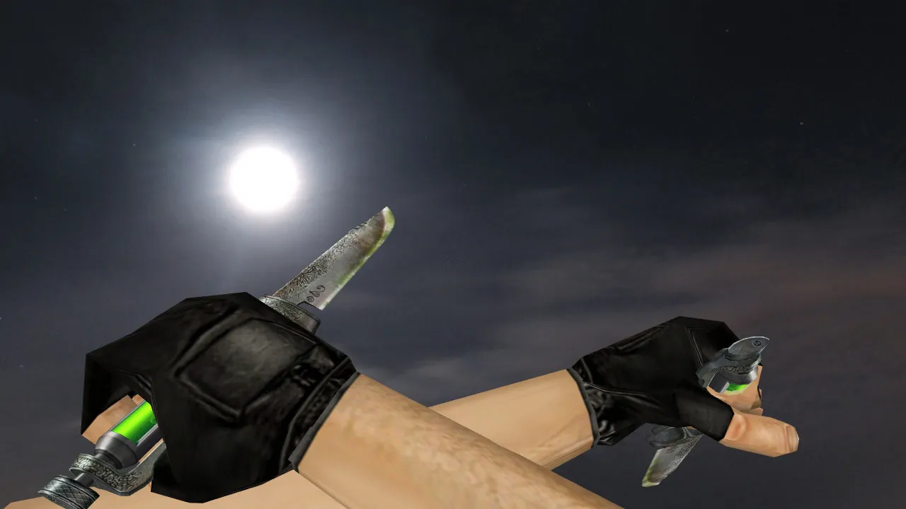 Скриншот Модель Dual Nataknife v_ для CS 1.6: p_ и w_ ножи, звуки, анимация осмотра, текстуры и настройка