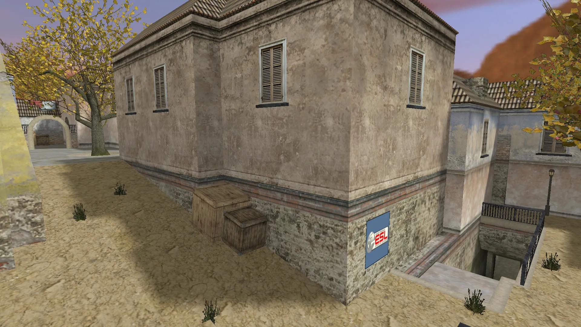 Скриншот  Карта de_esl_autumn для CS 1.6: тактика CT/T, точки контроля, .nav для ботов и оптимизация