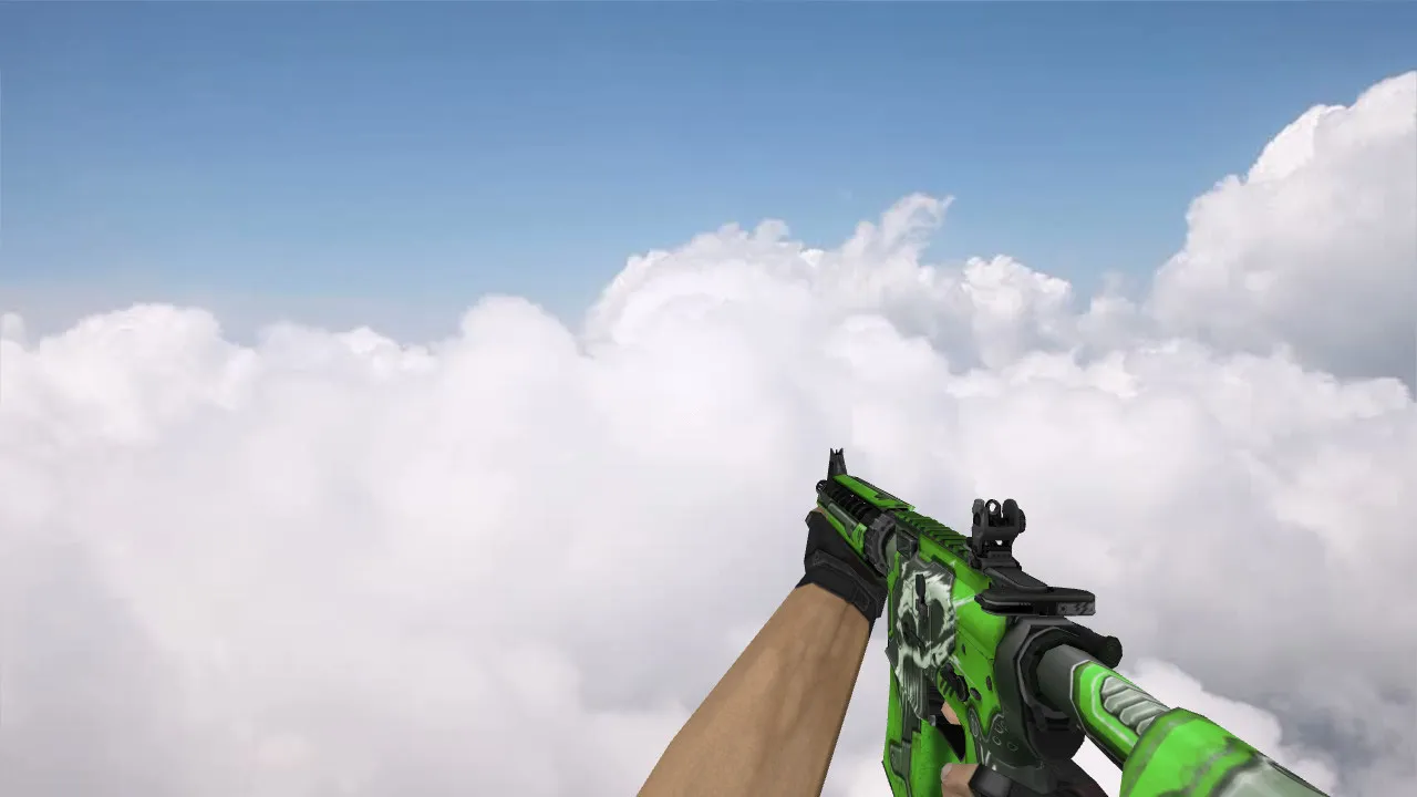 Скриншот Модель M4A4 War Green v_model для CS 1.6: p_ и w_ текстуры, звук, анимация осмотра и настройка