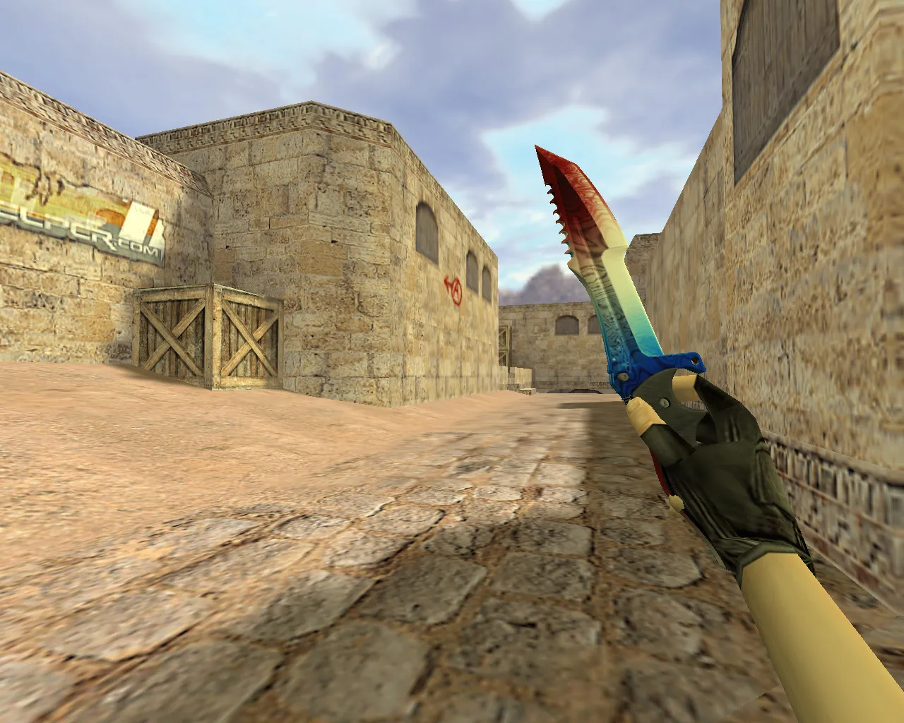 Скриншот v_knife + p_knife: «Охотничий нож Кровавая вода» для CS 1.6 — анимация осмотра, звуки, текстуры