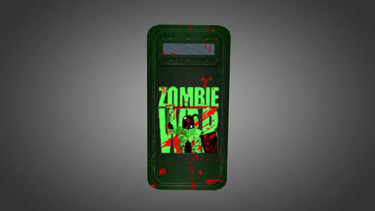 Скриншот Zombie War Shield — модель щита для CS 1.6: v_ и p_ модели, текстуры, звуки и анимация осмотра