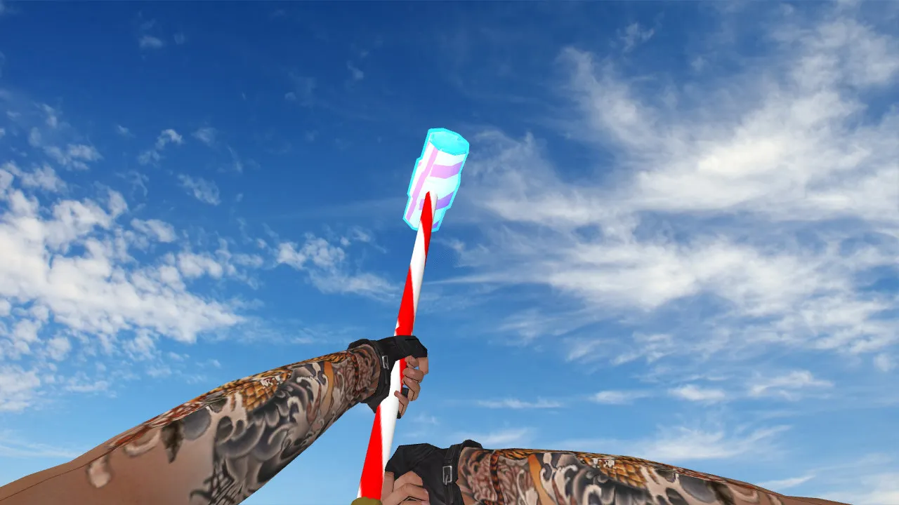 Скриншот Модель ножа «Hammer Candy» v_ модели для CS 1.6: звуки, анимация осмотра, текстуры и четкость в игре