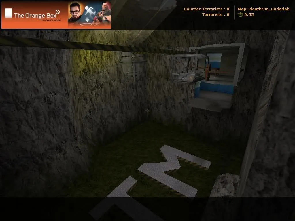 Скриншот  deathrun_underlab_v2 — карта deathrun для CS 1.6: точки, баланс сторон, .nav, оптимизация