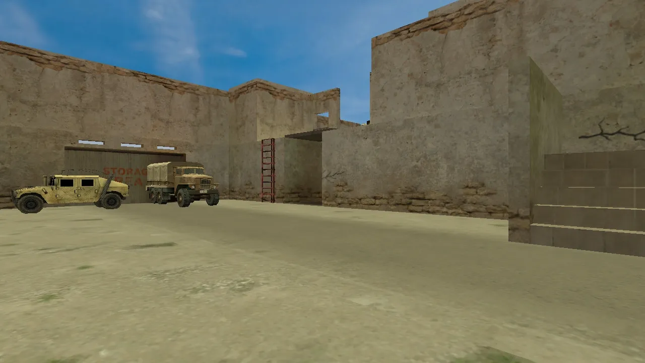 Скриншот  Карта de_ruined_alpha03e для Counter-Strike 1.6 — Тактический анализ и особенности