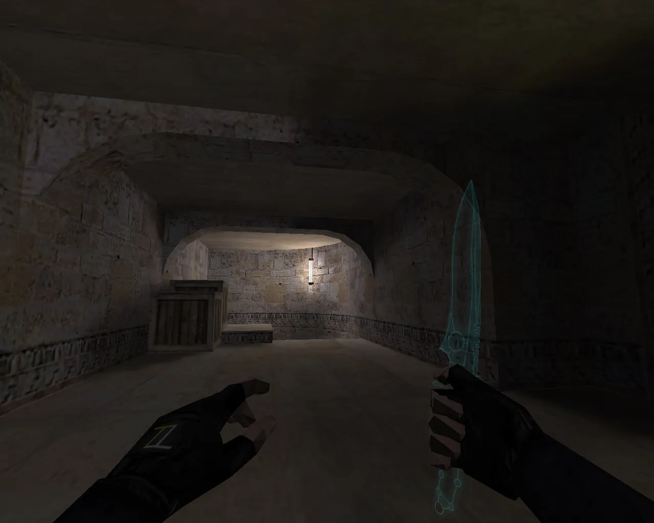 Скриншот Модель «Прозрачный нож ТРОН» v_knife p_knife w_knife для CS 1.6: звуки, анимация осмотра и текстуры