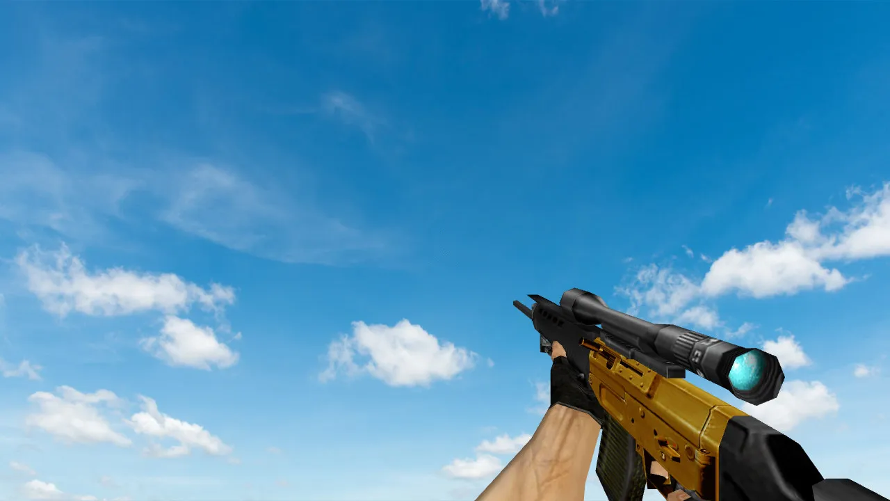 Скриншот  Пак моделей оружия «Gold Weapons Pack V3» для CS 1.6: v_ p_ w_ модели, звуки, анимация осмотра