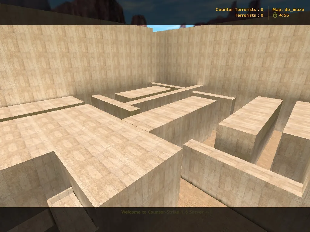 Скриншот  Карта de_maze для CS 1.6 - Тактические возможности и особенности