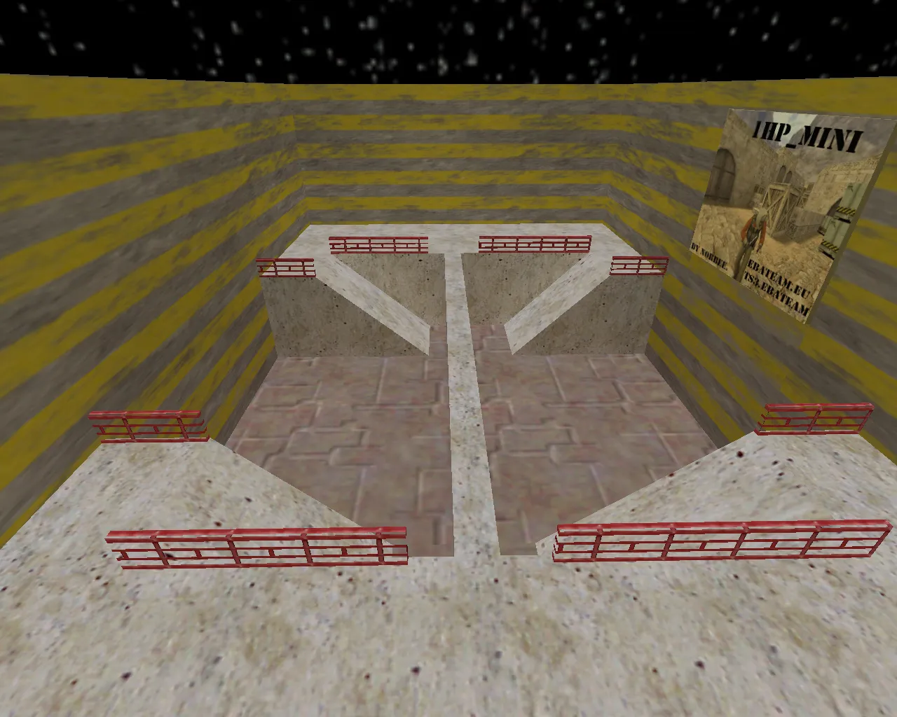 Скриншот  Карта 1hp_mini для CS 1.6: быстрые раунды, ножевой режим, баланс сторон и .nav для ботов