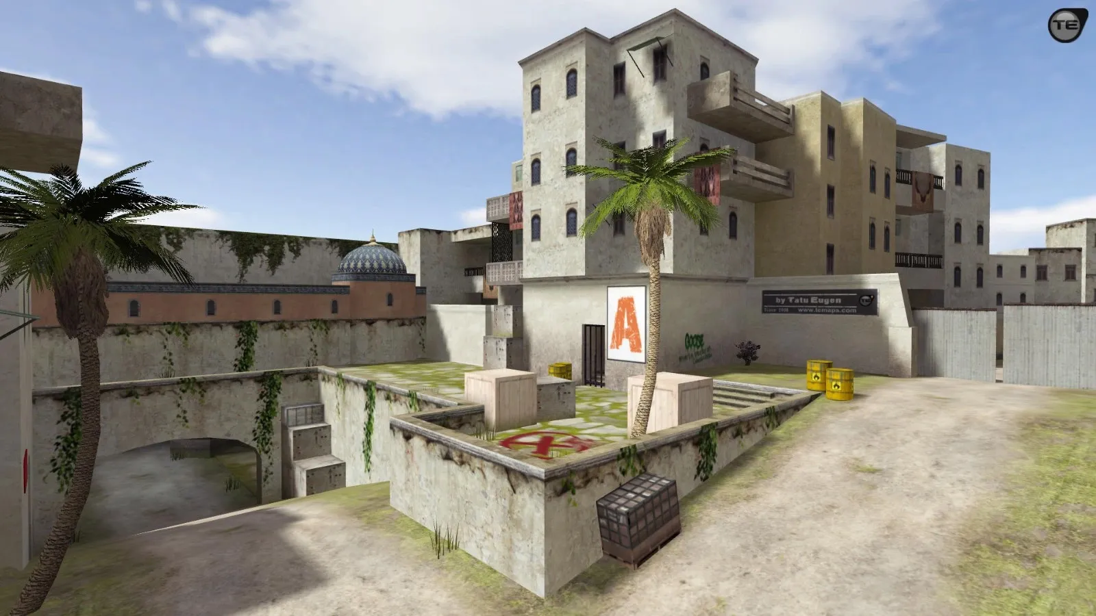 Скриншот  css_dust20 — DE карта для CS 1.6: спавны, тактика за Т и КТ, .nav для ботов, оптимизация wpoly/epoly